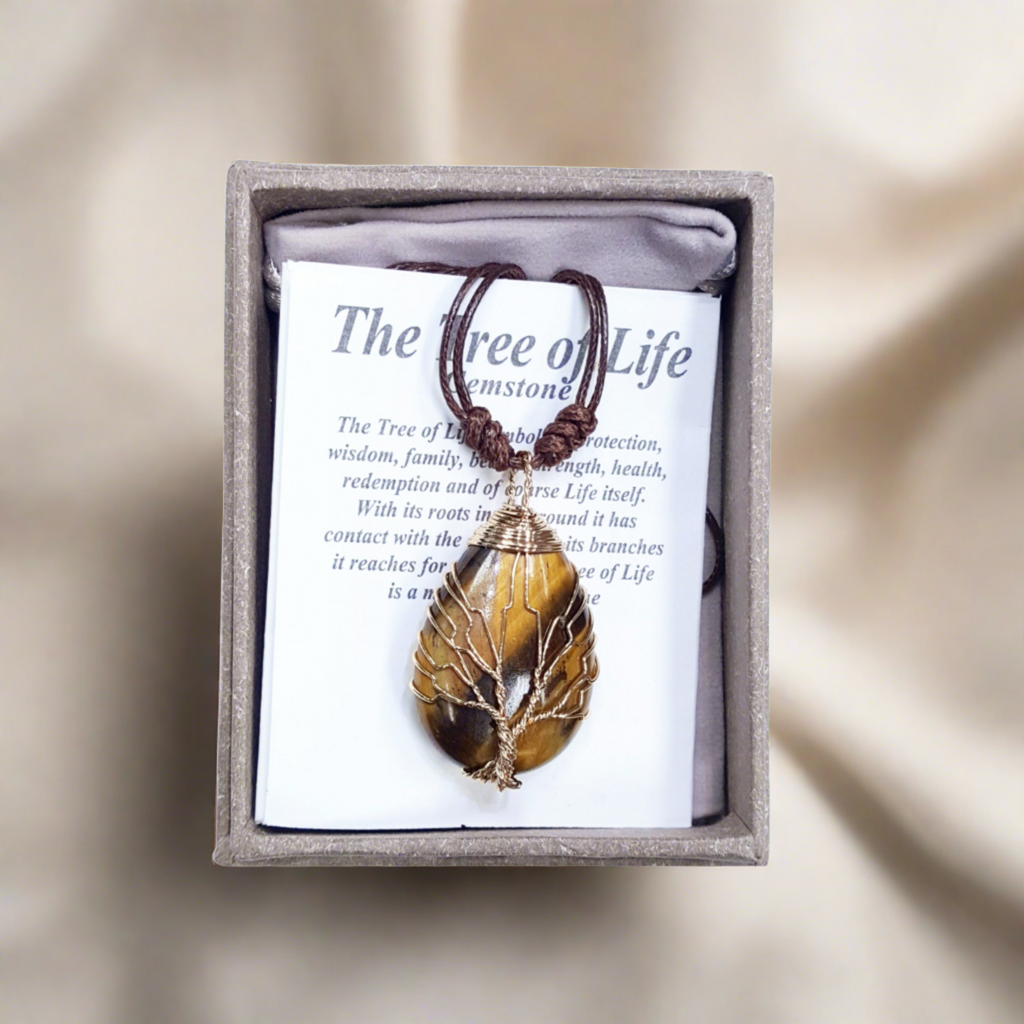 2050 Tiger's eye Tree of Life Pendant Necklace