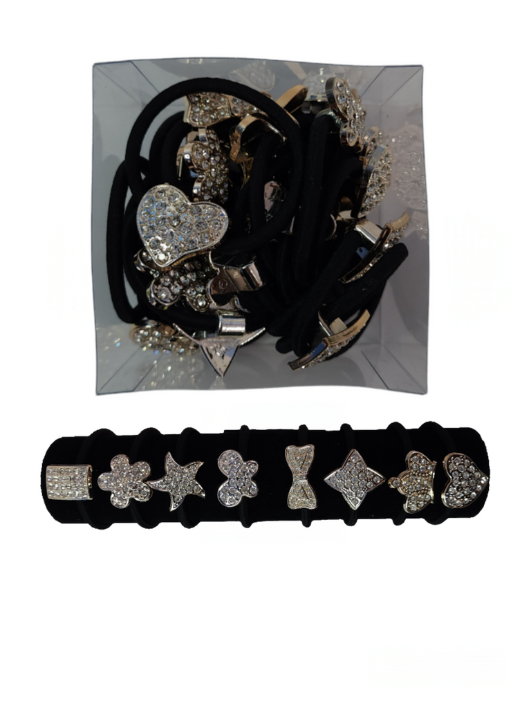 HTA-32 - 24 pcs Hair Tie Set - Assorted Charm Accent