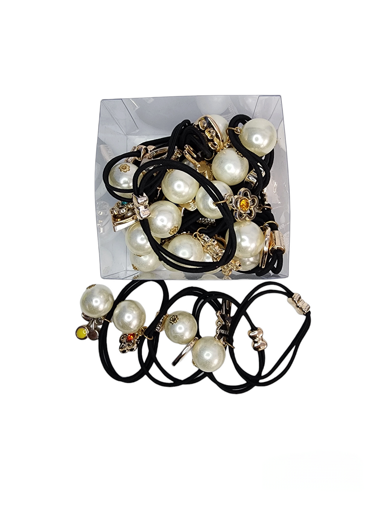 HTA-33 -  24 pcs Hair Tie Set With Assorted Accent Charms