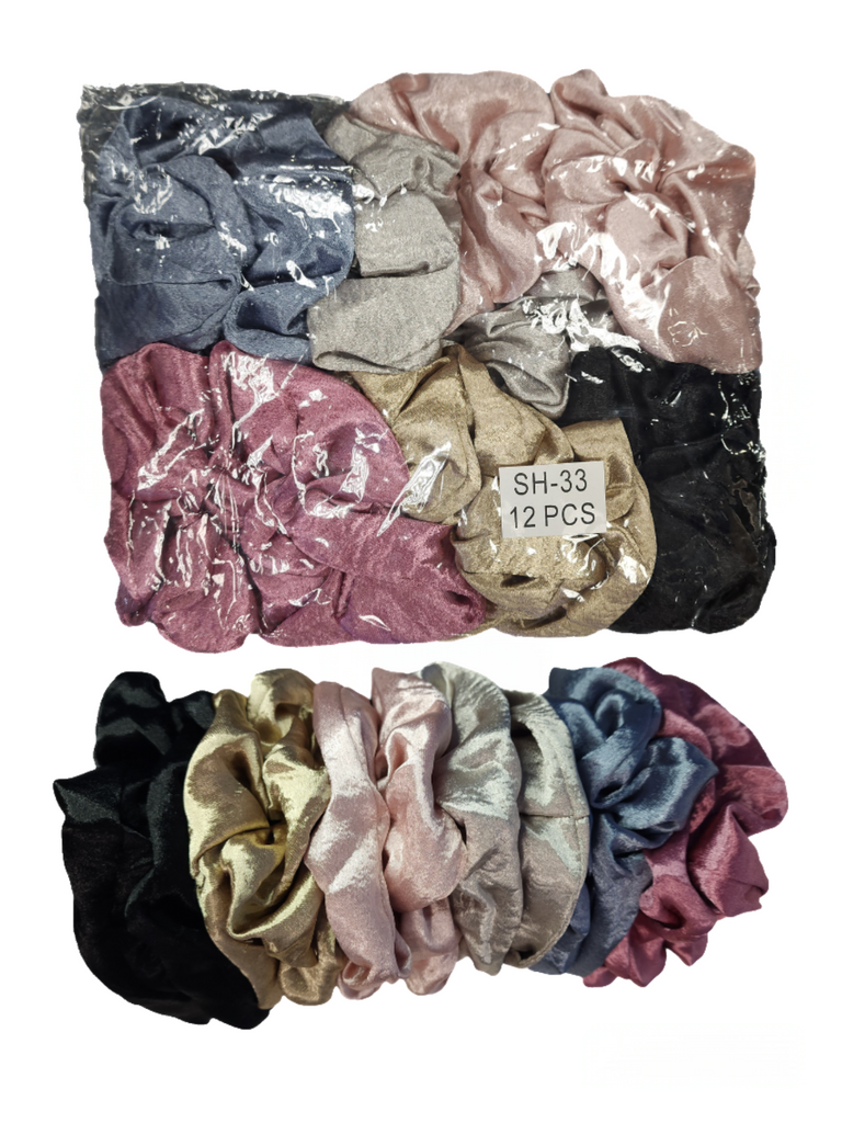 SH-33B2383 - SCRUNCHIES - 12 Pcs Assorted Colours