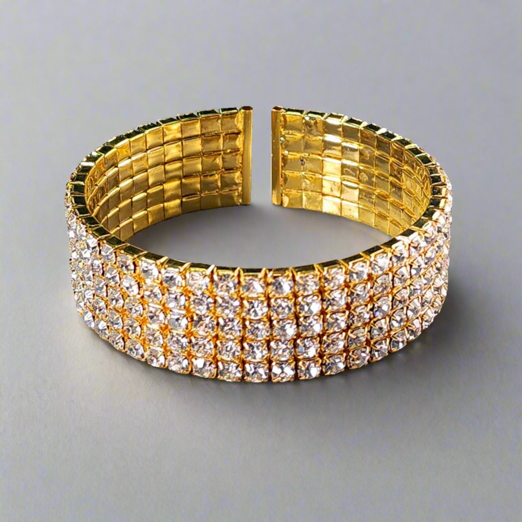 A-980 - Rhinestone Bracelets - 5 Lines