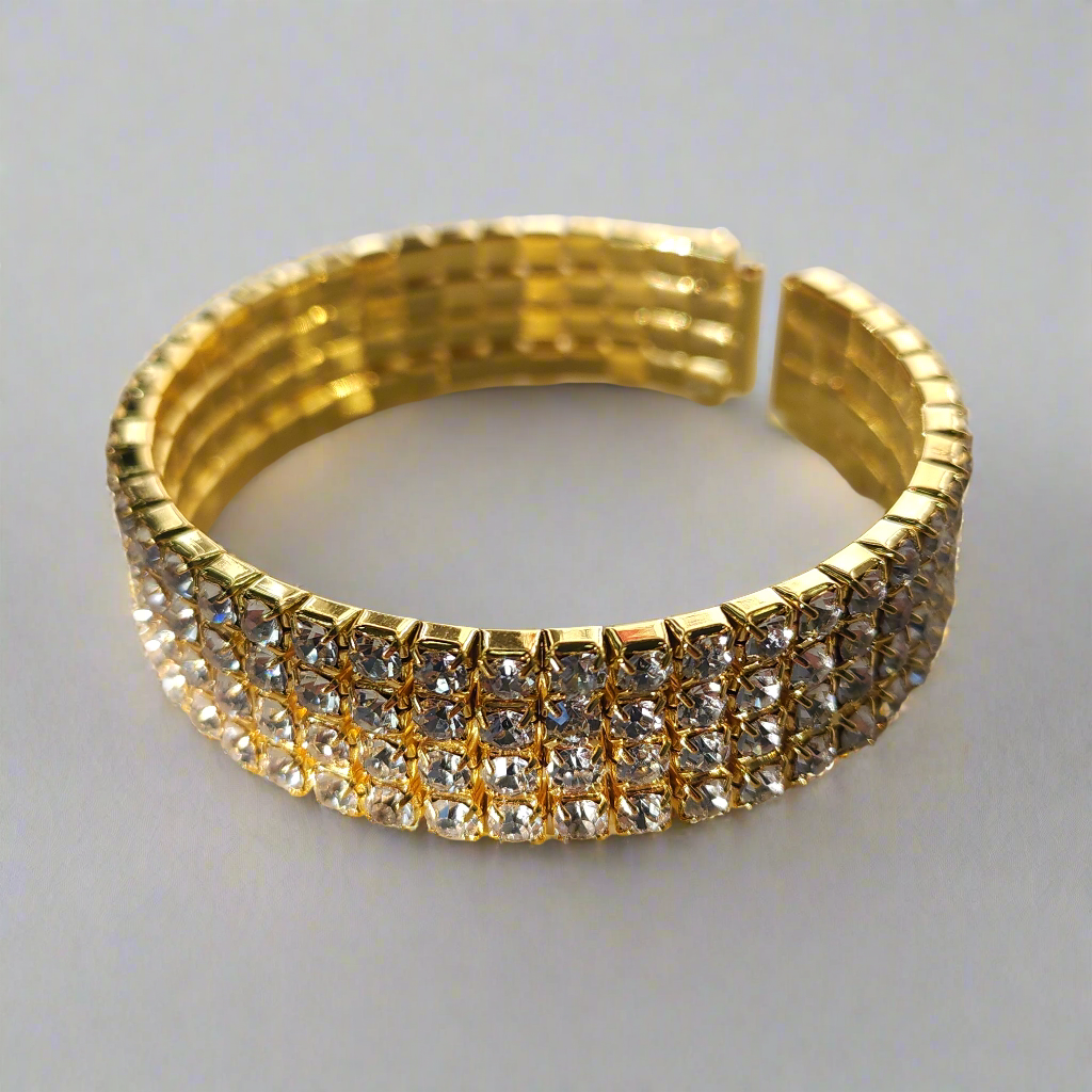 A-980B - Rhinestone Bracelets - 4 Lines