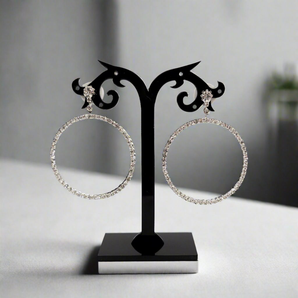 570160 - Rhinestone Hoop Earrings