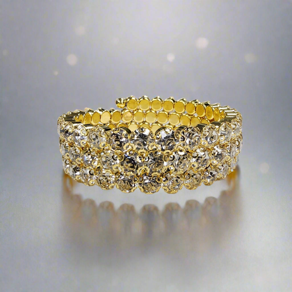 570146 - Rhinestone Wrap Bracelets - 3 Lines