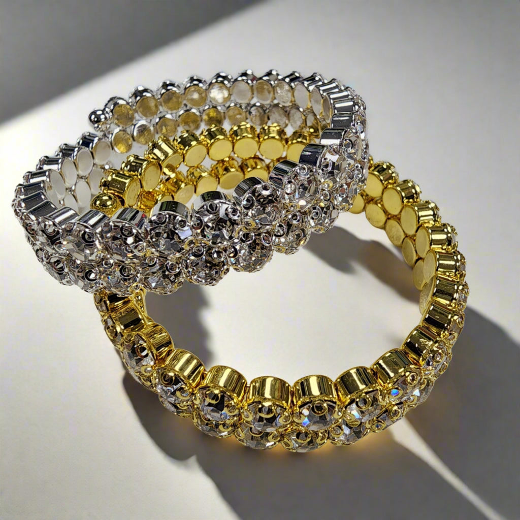 570145 - Rhinestone Wrap Bracelets - 2 Lines
