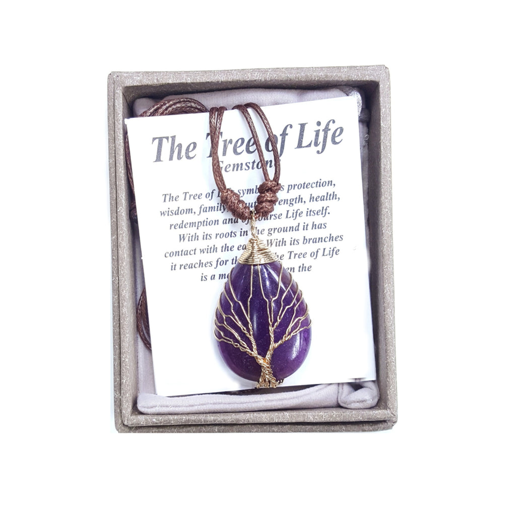2051 - Amethyst Tree of life pendant Necklace