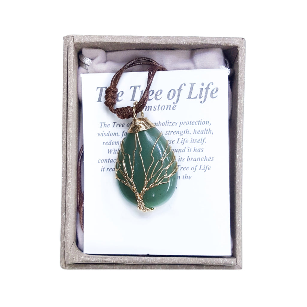 2053 Jade Tree of life pendant Necklace