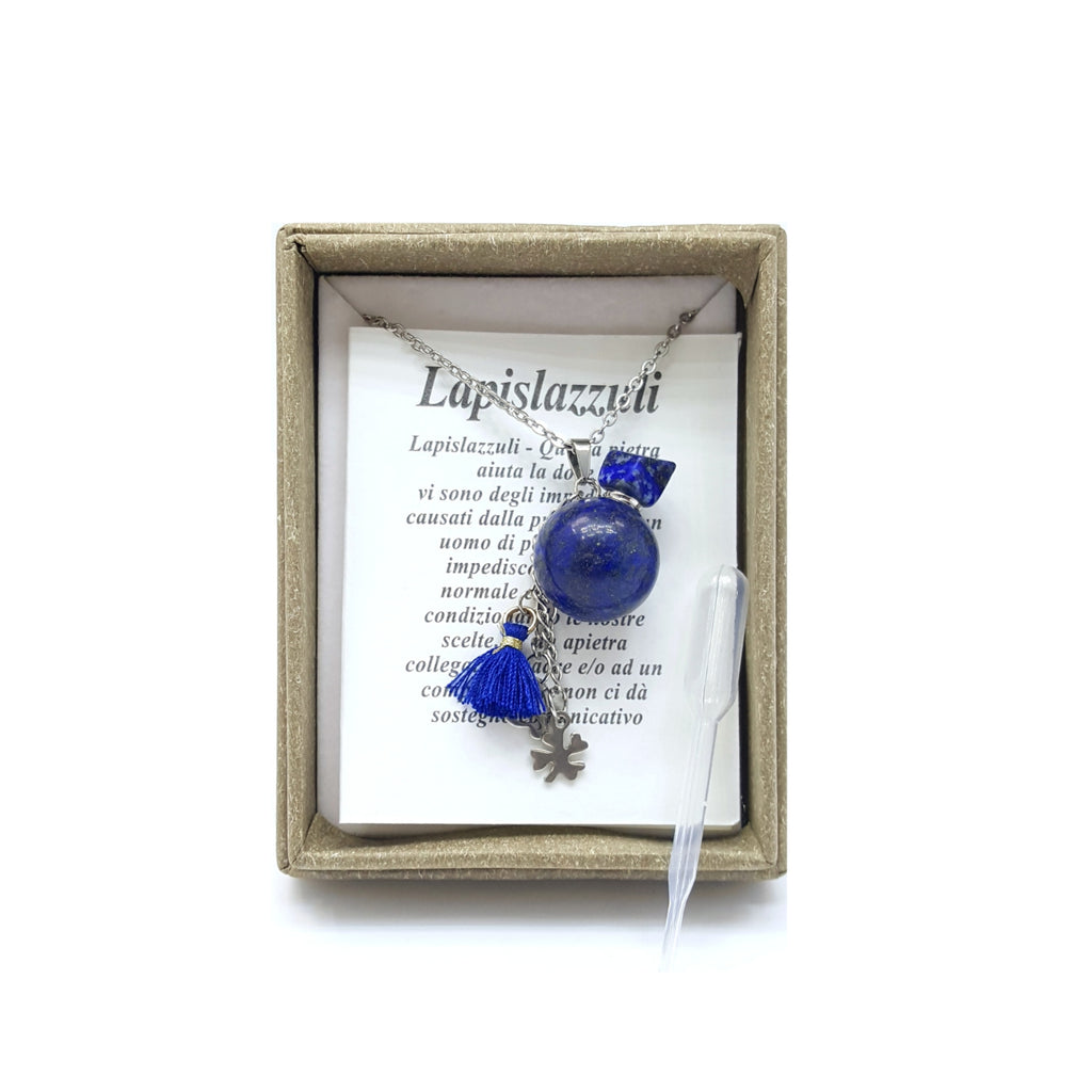 2012 - Lapis Lazuli Essential Oil Bottle Pendant Necklace