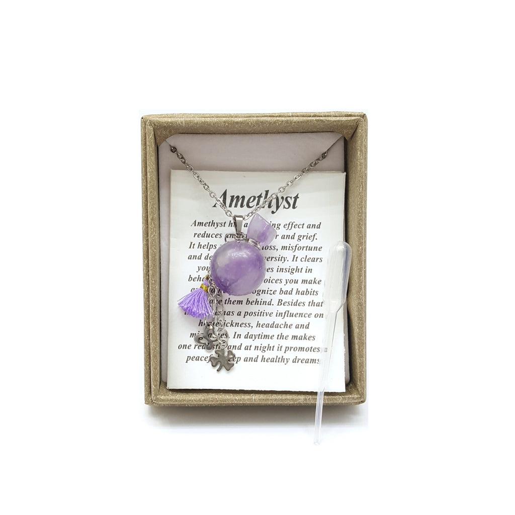 2010 - Amethyst Essential Oil Bottle Pendant Necklace