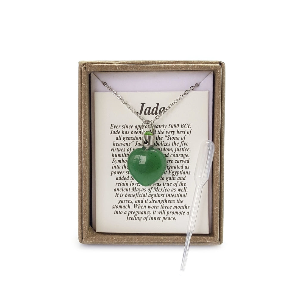 2015 - Jade Heart Essential Oil Bottle Pendant Necklace