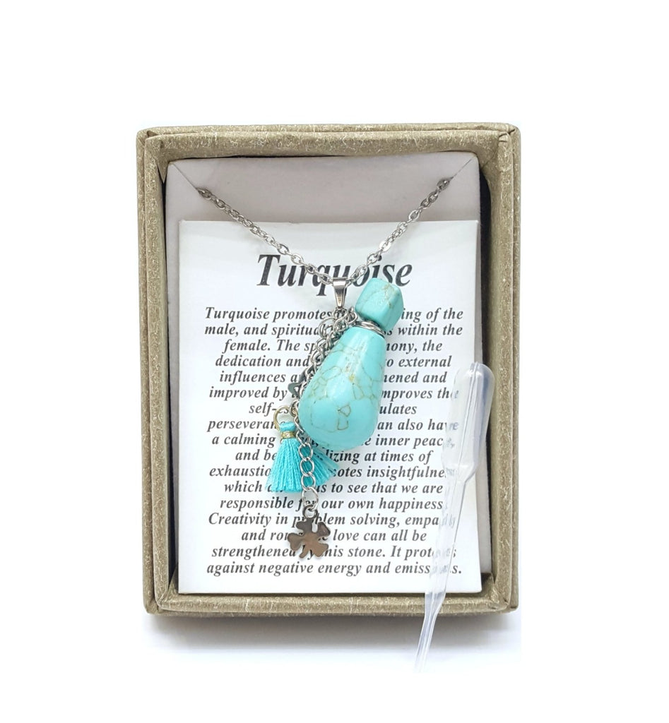 2004 - Turqouize Essential Oil Bottle Pendant Necklace