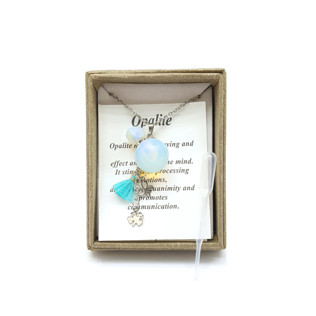 2013 - Opalite Essential Oil Bottle Pendant Necklace