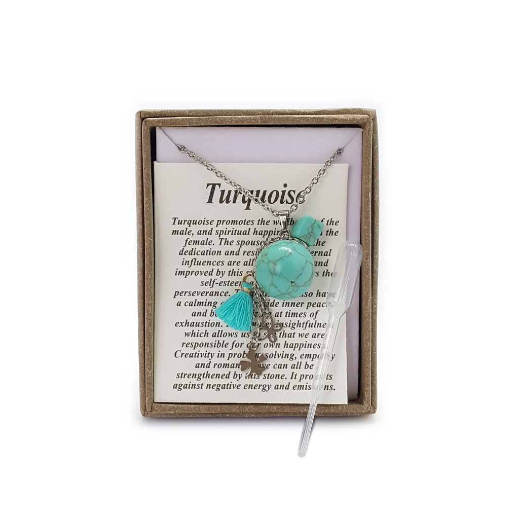 2008 - Turqouize Essential Oil Bottle Pendant Necklace