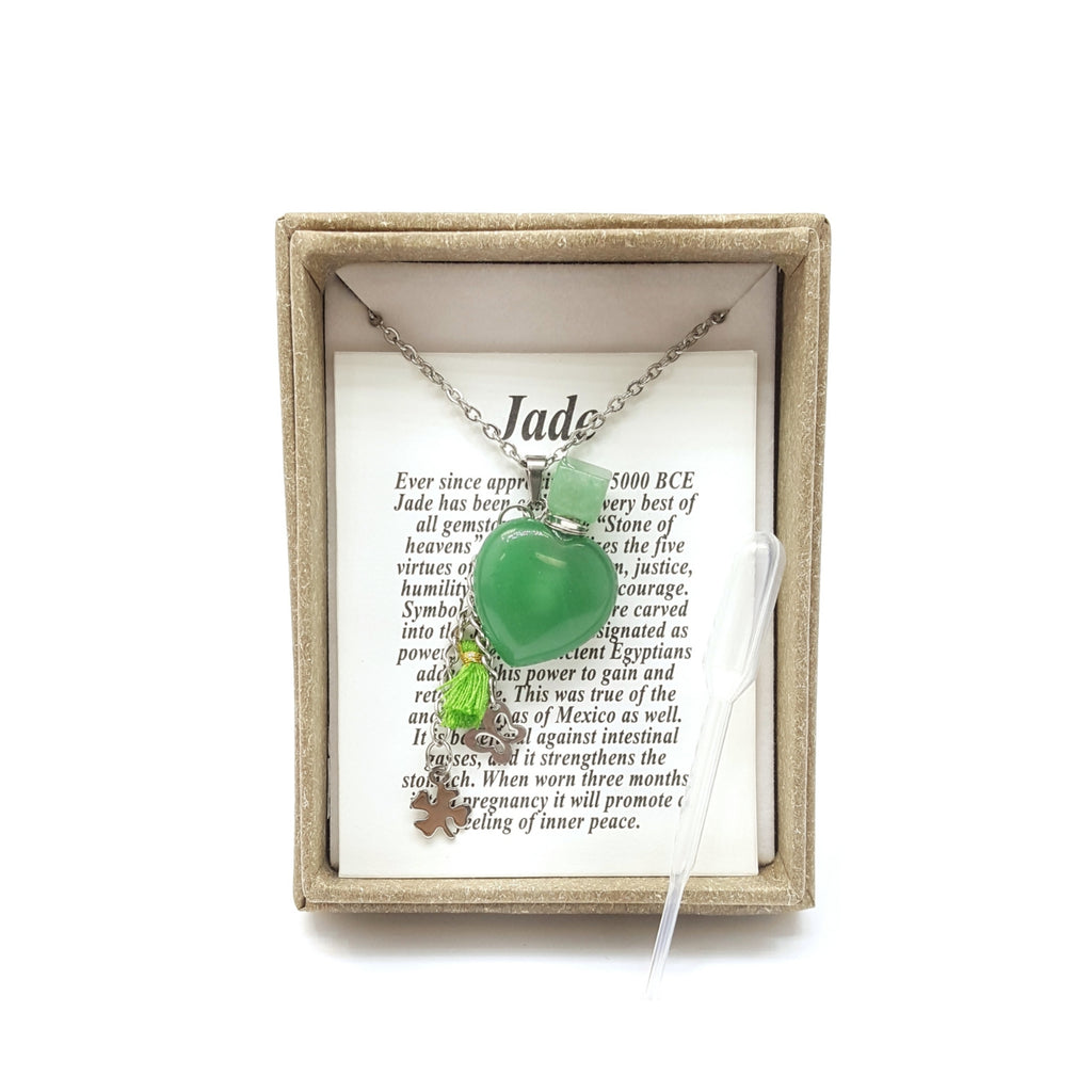 2002 - Jade Heart Essential Oil Bottle Pendant Necklace