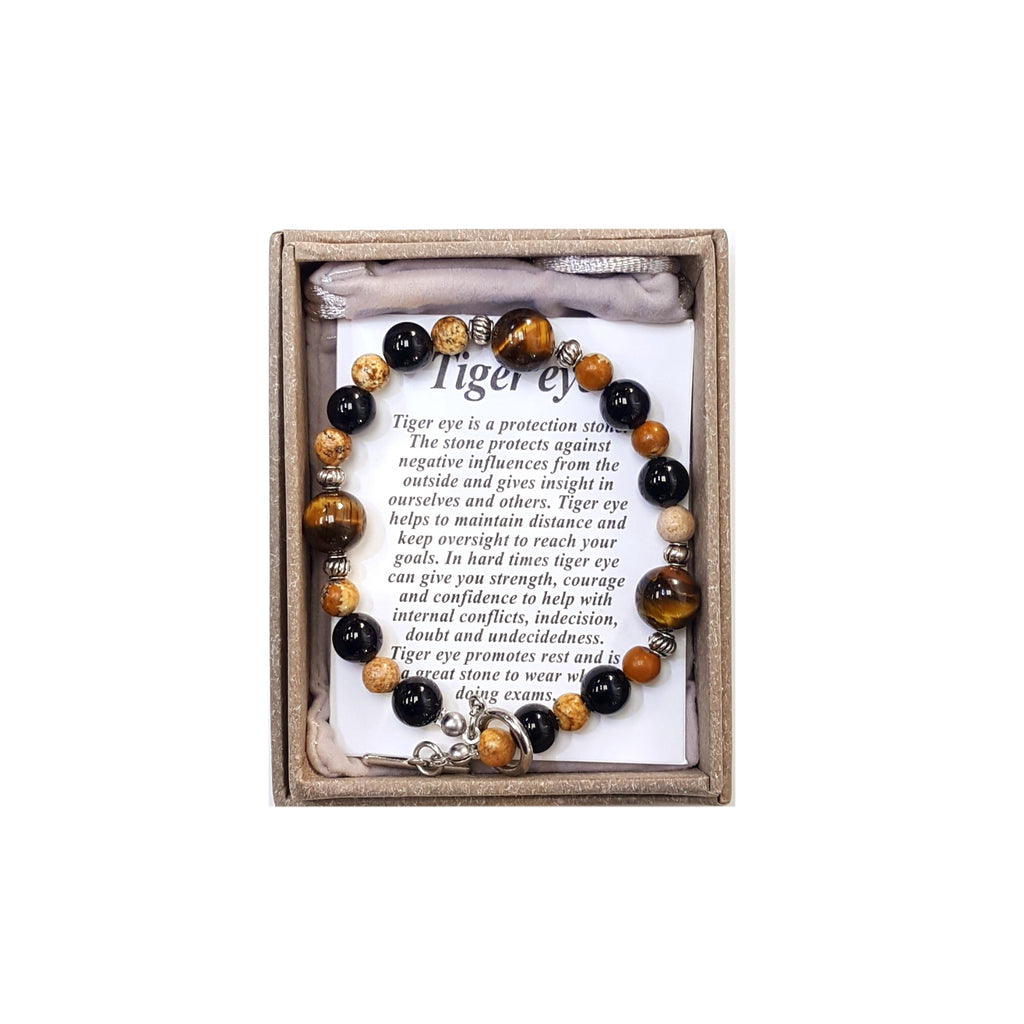 2040 - Tigereye & Wood stone Bracelet