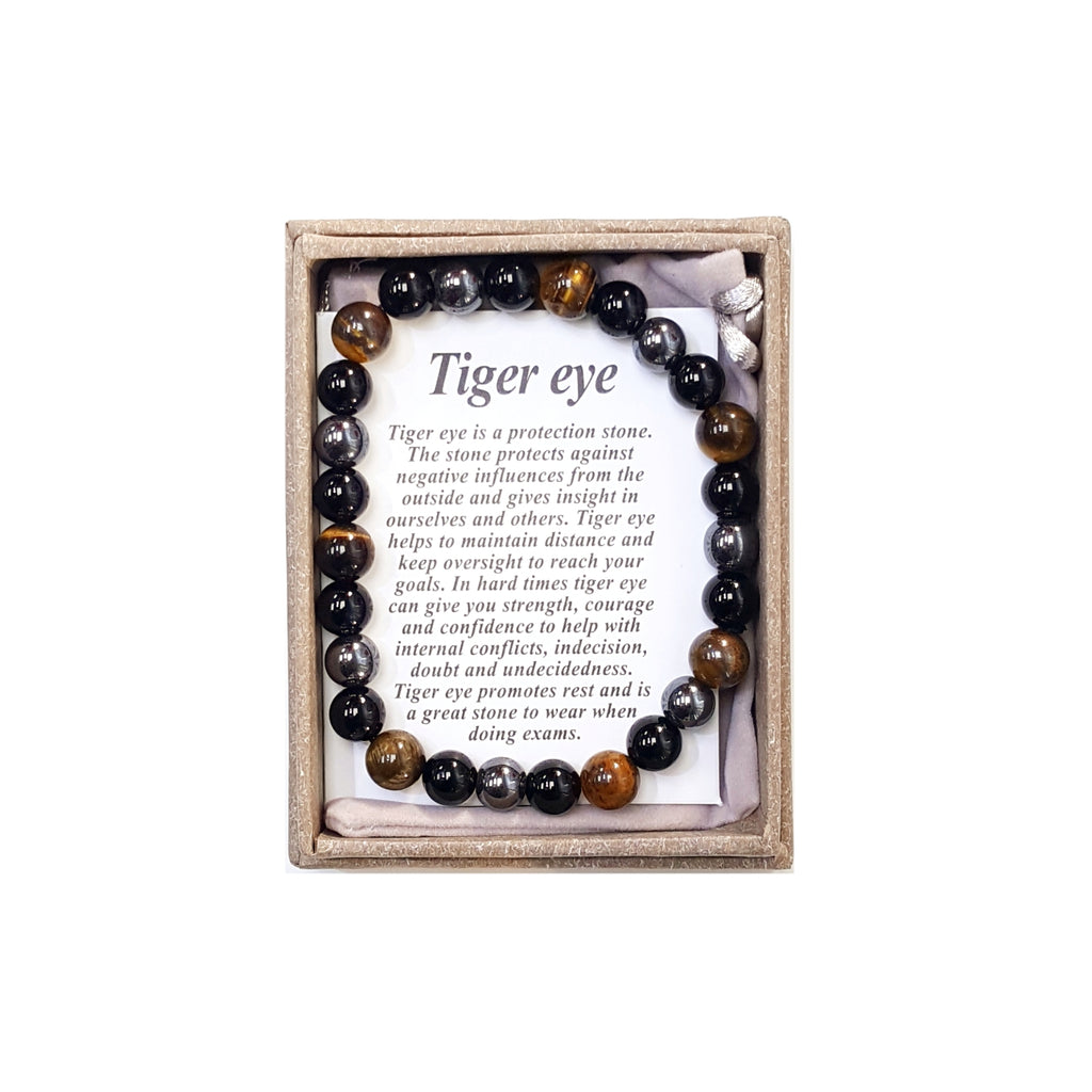 1969 - Tiger Eye, Onyx & Hematite Bracelet – 8mm